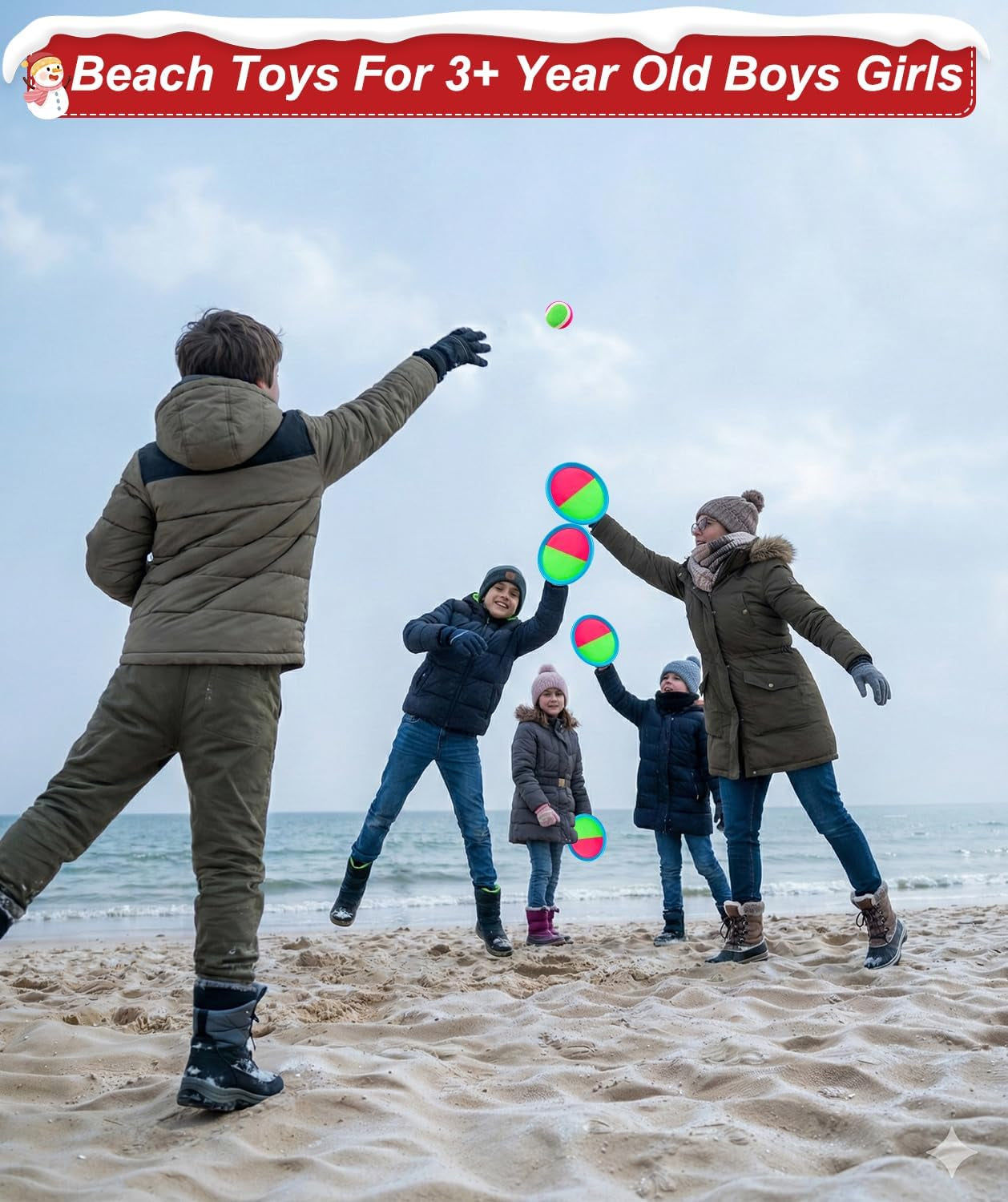 Kids Toys Toss and Catch Game Set Christmas Stocking Stuffer for Kids Toddler, Toys for 3 4 5 6 7 8 Year Old Boys Girls Birthday Gift, Yard Outdoor Games for Kid Ages 4-8 8-12 Beach Pool