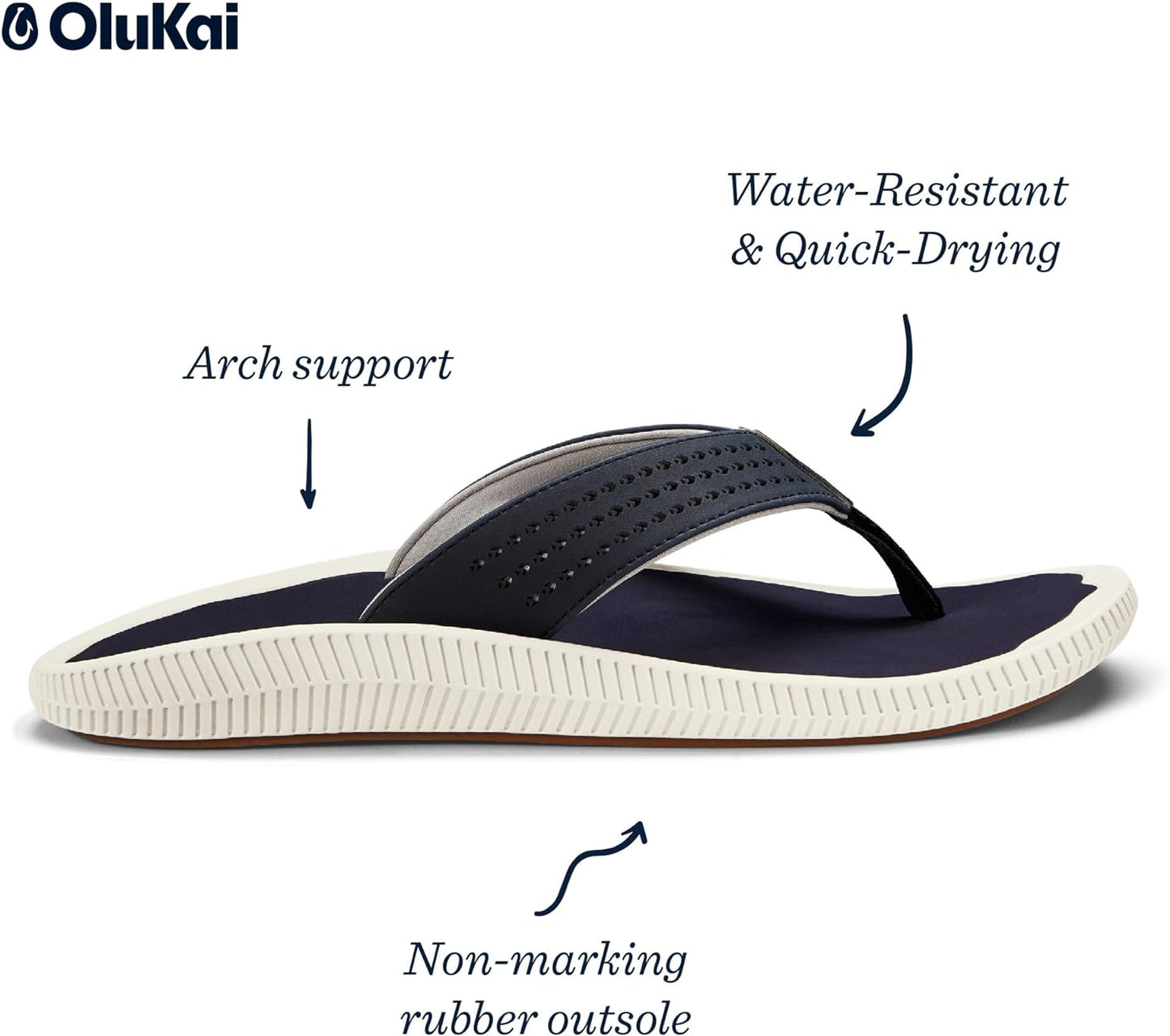 Ulele Men'S Beach Sandals, Water Resistant Flip Flops, Arch Support & Comfort Fit, Lightweight & Durable, Enhanced Grip & Traction