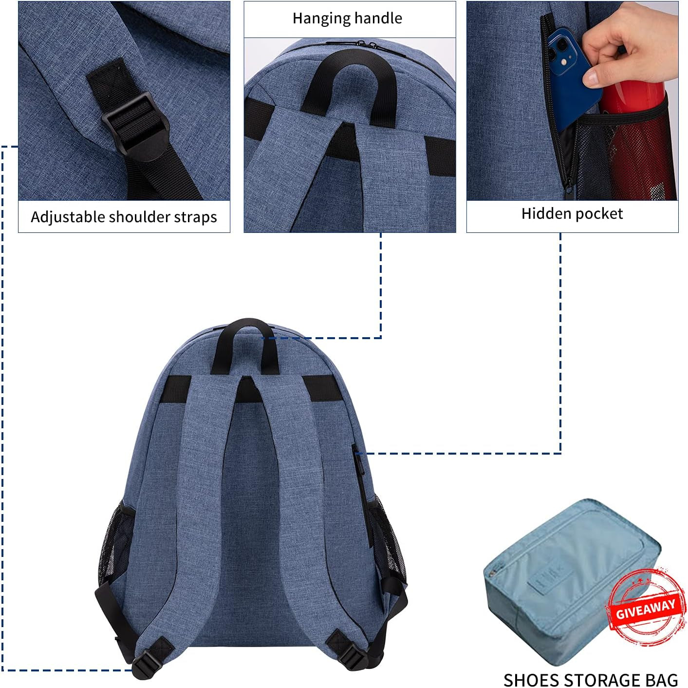 Tennis Bag Tennis Racquet Backpack with Shoes Storage Bag Holds 2 Rackets for Tennis Players as Tennis Gifts