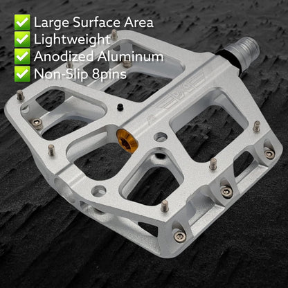 PDX A8 Mountain Bike Pedals, MTB Bike Pedals, Bicycle Pedals, MTB Pedals, CONCAVE Platform Anti-Slip Lightweight Aluminum Wide Platform 16 PINS