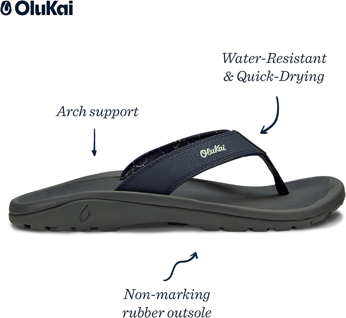 Ho'Opio Hau Women'S Beach Sandals, Quick-Dry Flip-Flop Slides, Water Resistant Suede Lining & Wet Grip Soles, Soft Comfort Fit & Arch Support