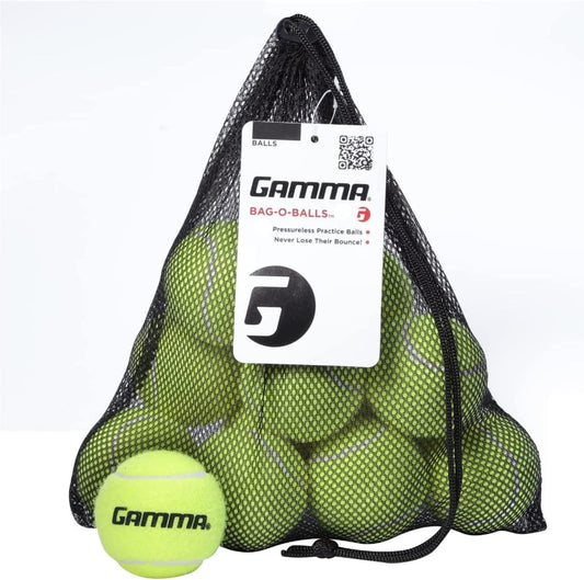 Bag of Pressureless Tennis Balls - Sturdy & Reuseable Mesh Bag with Drawstring for Easy Transport - Bag-O-Balls (12-Pack of Balls, Yellow)