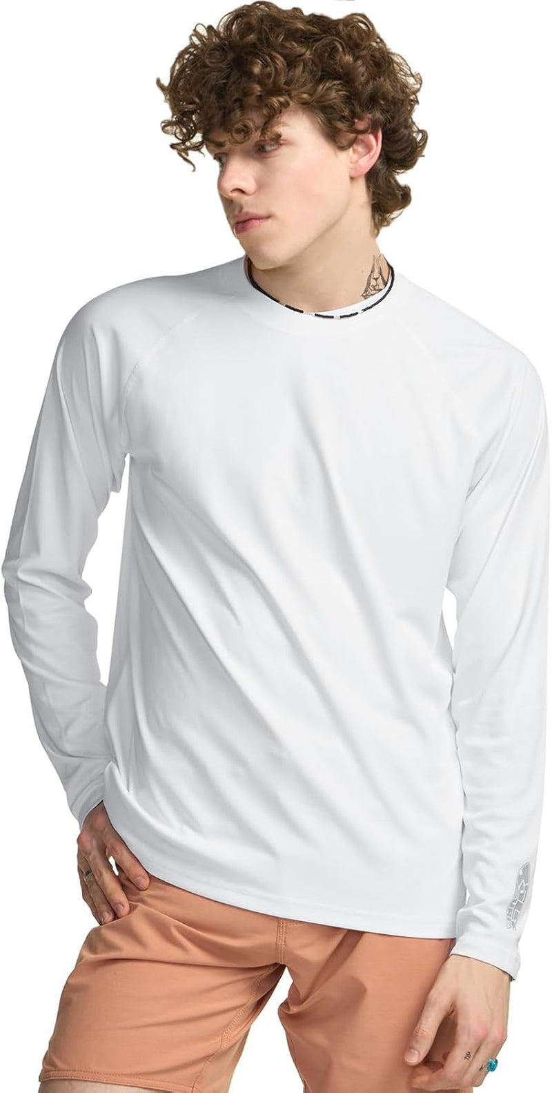 Men'S Rashguard Swim Shirts, UPF 50+ Cool Running Workout Loose-Fit Long Sleeve